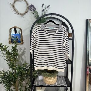 Voyageur by Mersea Striped Knit Polo Sweater – Size Small